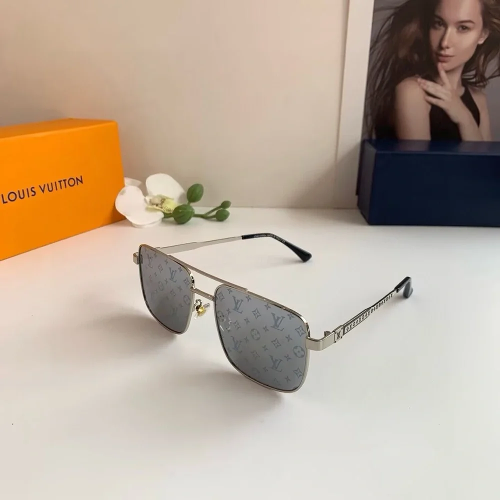 Louis Vuitton Silver Metal Sunglasses with Smoke Lenses - Picture 7 of 7